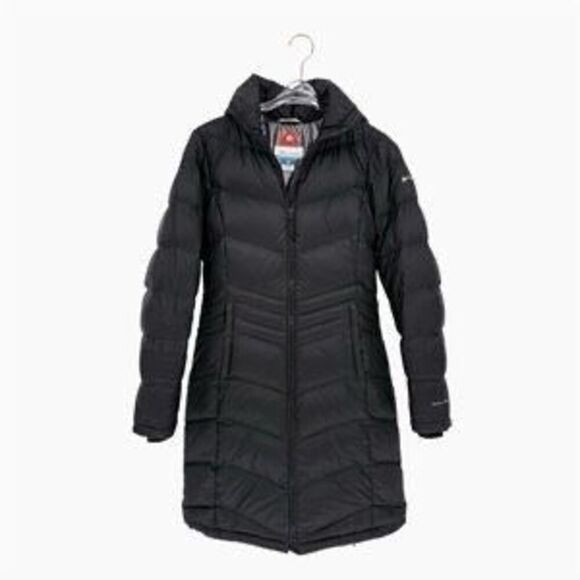 Columbia Black Omni-Heat 650 Down Filled Midi Puffer Jacket Women’s Small - Picture 1 of 16